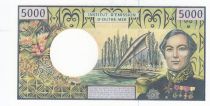 French Pacific Territories 5000 Francs - Bougainville - Trois-Mâts - ND (2001) - Serial T.008