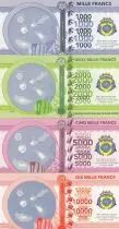 French Southern Territories Set of 4 banknotes Juan de Nova, shellfish, boats - 2018 - Fantaisy