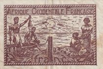 French West Africa 1 Franc - Brown - ND (1944) - P.34b