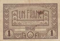 French West Africa 1 Franc - Fisherman in a boat - Geometric art - ND (1944)