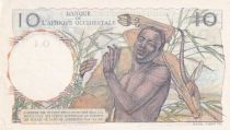French West Africa 10 Francs - Hunters - 18-01-1946 - Serial O.4 - P.37