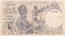 French West Africa 10 Francs - Hunters - 19-12-1952 - Serial O.96 - P.37