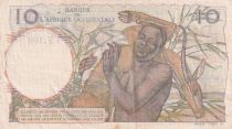 French West Africa 10 Francs - Hunters - 27-12-1948 - Serial F.108 - P.37