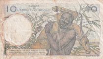 French West Africa 10 Francs - Hunters - 27-12-1948 - Serial J.60 - P.37