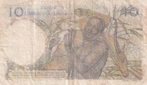French West Africa 10 Francs - Hunters - 28-09-1949 - Serial G.62 - P.37