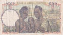French West Africa 100 Francs - African, pineapple - Family - 16-04-1948 - Serial S.4068 - V to VF - P.40