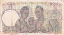 French West Africa 100 Francs - African, pineapple - Family - 27-12-1948 - Serial Y.5501 - V to VF - P.40