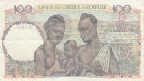 French West Africa 100 Francs - Woman carrying a bowl of fruit - 1952 - Series D.14645