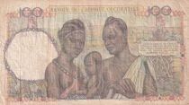 French West Africa 100 Francs - Woman carrying a bowl of fruit - Couple with a child - December 27, 1948 - Series C