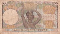 French West Africa 100 Francs - Women w/hairdress - 11-01-1940 - Serial Y.148 - P.23