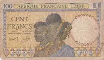 French West Africa 100 Francs - Women w/hairdress - ND (1942) - Serial G (Cameroon) - P.8
