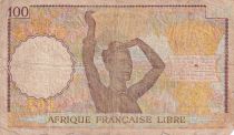 French West Africa 100 Francs - Women w/hairdress - ND (1942) - Serial G (Cameroon) - P.8