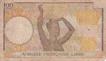 French West Africa 100 Francs - Women w/hairdress - ND (1942) - Serial G (Cameroon) - P.8
