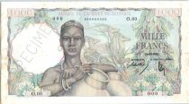 French West Africa 1000 Francs Woman, jugs - 1948 - Specimen