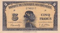 French West Africa 5 Francs - African - 1942 - Letter P - P.28a
