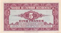 French West Africa 5 Francs - African - 1942 - Letter U - P.28a