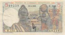 French West Africa 5 Francs - African Women - 10-04-1953 - P.36