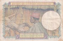 French West Africa 5 Francs - Coffe tree - Man weaving - 06-03-1941 - Serial M.8006- VF+ - P.21