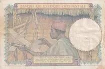 French West Africa 5 Francs - Coffe tree - Man weaving - 06-03-1941 - Serial M.8006- VF+ - P.21