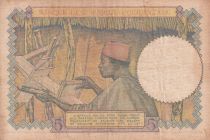 French West Africa 5 Francs - Coffe tree - Man weaving - 10/03/1938 - Serial Y.5789 - F+ - P.21