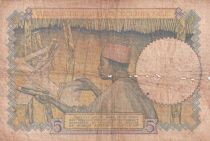 French West Africa 5 Francs - Coffe tree - Man weaving - 15-03-1937 - Serial V.3012