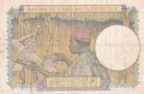 French West Africa 5 Francs - Coffe tree - Man weaving - 15-03-1937 - Serial Z.2667  - VF - P.21