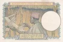 French West Africa 5 Francs - Coffe tree - Man weaving -27-04-1939- S&eacute;rie F.6352