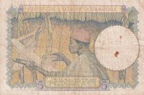 French West Africa 5 Francs - Coffe tree - Man weaving