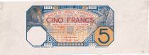 French West Africa 5 Francs - Grand-Bassam - Lion - Proof recto without watermark - 13-01-1904 - P.5Dp