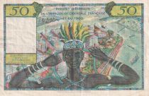 French West Africa 50 Francs - AOF and Togo - Women, dancer, harbor - 1956 - Serial D.14 - VF - P.45