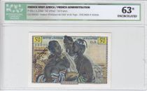 French West Africa 50 Francs Women - Dancer, harbor - Specimen ICG UNC63