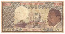 Gabon 1000 Francs - Omar Bongo - 1978 - Serial L.6 - P.3c