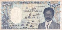 Gabon 1000 Francs Map of CAS (completed) - 1987 - Serial T.03 - VF - P.10a