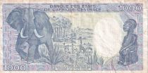Gabon 1000 Francs Map of CAS (completed) - 1987 - Serial T.03 - VF - P.10a