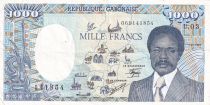 Gabon 1000 Francs Map of CAS complete - 01-01-1987 - Serial U.03