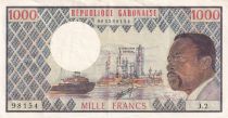 Gabon 1000 Francs Omar Bongo - ND (1974) Serial J.2