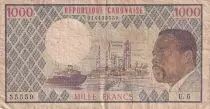 Gabun 1000 Francs - Omar Bongo - 1978 - Serial U.6 - P.3c