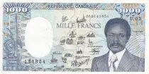 Gabun 1000 Francs Map of CAS complete - 01-01-1987 - Serial U.03