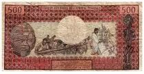 Gabun 500 Francs - Woman, wood - students - ND (1974) - Serial S.2 -P.2a