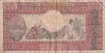 Gabun 500 Francs -Woman, wood - students - 1974 - Serial K.3 - P.2a