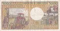 Gabun 5000 Francs mask, young woman - 1983-1991 - Serial  J.001-291220