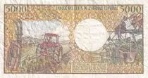 Gabun 5000 Francs mask, young woman - 1983-1991 - Serial P.001-408564