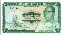 Gambia 10 Dalasis  -  D Kairaba Jawara  - (1972-86)