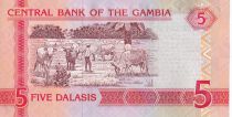 Gambia 5 Dalasis - Birds - Cows - ND (2013) - P.25c