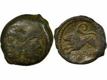 Gaule (Suessions) Bronze &agrave; la T&ecirc;te Janiforme, Classe I - 50 / 40 Av JC
