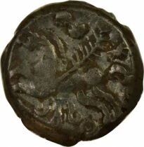 Gaule (Veliocasses) Bronze, Classe III, &agrave; la T&ecirc;te Casqu&eacute;e - 50 / 40 Av JC