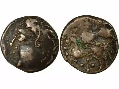 Gaule Carnutes / Pictons / Bituriges  - Drachme aux deux Cheveaux et � la Croix boulet�e - Ie Si�cle Av JC