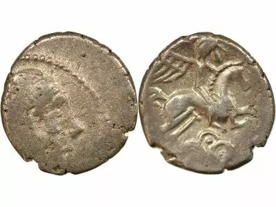 Gaule Pictons - Drachme Argent, au Cavalier ail� - 120 / 80 Av JC