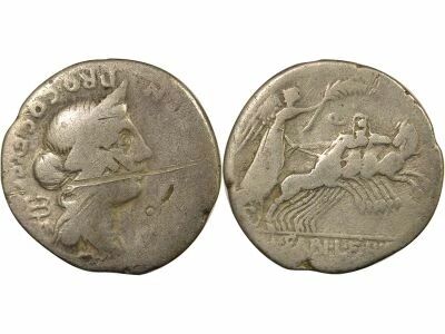 Gens Naevia, Balbus - Silver Denarius, with Quadriga - 82 / 81 BC