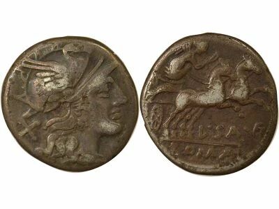 Gens Saufeia, Lucius - Silver Denarius, Biga - 152 BC Rome